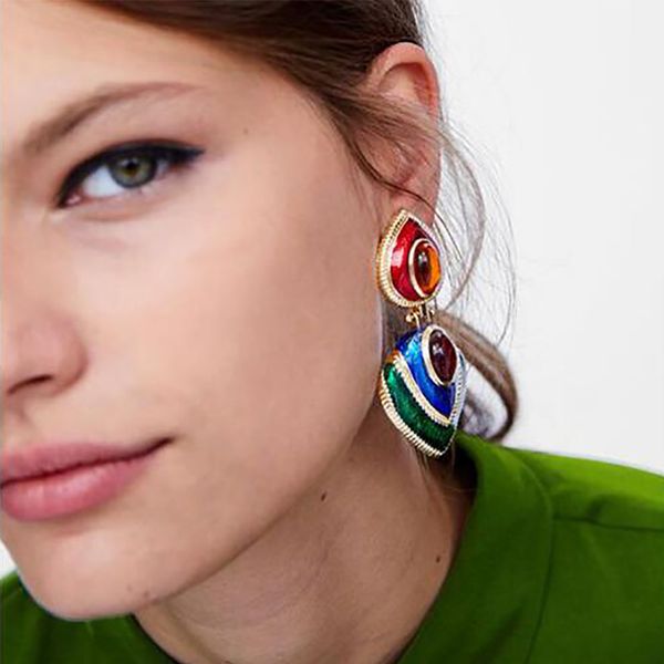

brand autumn winter creative earrings design multi-layer peach heart classic female earrings party, Silver