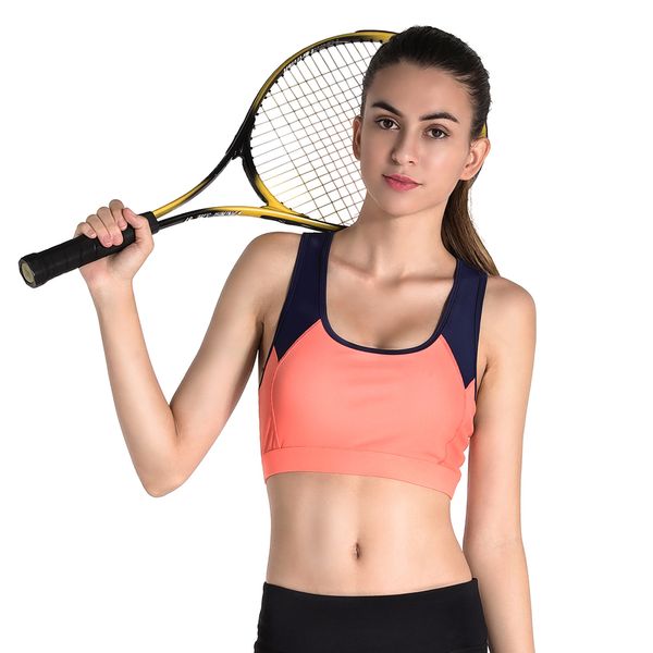 

women push up sports bra padded high impact wirepatchwork for fitness yoga running gym female brassiere crop 2018, White;black