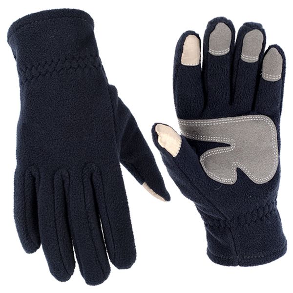 

outdoor winter warm anti skid fleece gloves outdoor touch screen gloves, Black