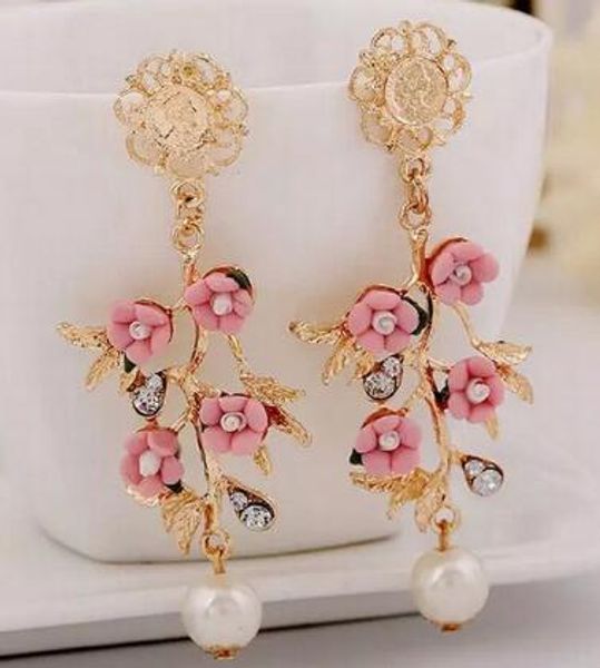 

new korean retro fashion designer european and american style baroque flower branch earrings fashion classic new earrings, Silver