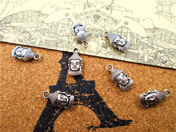 

45pcs--buddha charms ,antique tibetan silver tone maitreya buddha charm pendants 22x14mm, Bronze;silver