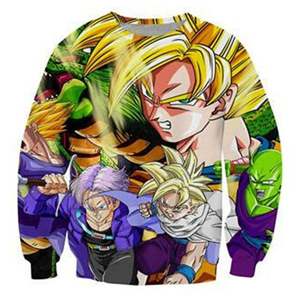 

новое прибытие мода мужчины / женщины ребенок буу dragon ball z смешные 3d печатных толстовка стиль мода повседневная толстовка b201, Black