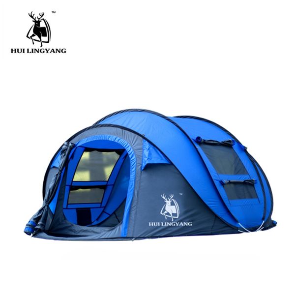 

tent outdoor 3-4persons automatic speed open throwing up windproof waterproof beach camping tent large space waterproof ca