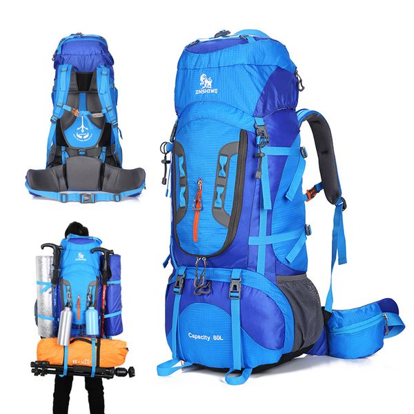 

80l camping hiking backpack mountaineering bag large capacity trekking rucksack outdoor backpack hiking camping tent aluminum