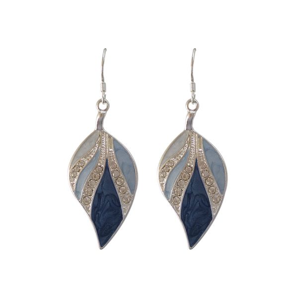 

fashion new designs jewelry epoxy crystal stones leaf earrings for women, Silver