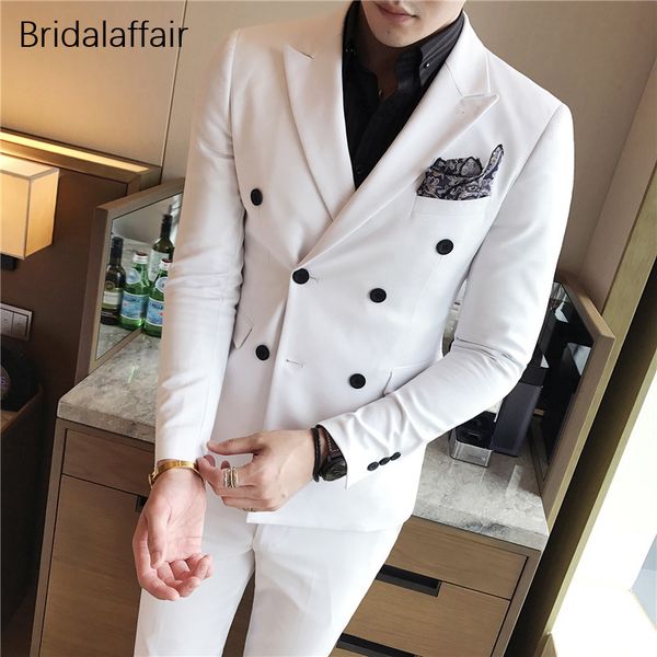 KUSON NUOVO Ultimi Disegni della Mutanda del Cappotto Avorio Completo da Uomo Slim Fit 3 Pezzi Smoking Dello Sposo Abiti da Sposa Su Misura Prom Blazer Terno Masculino