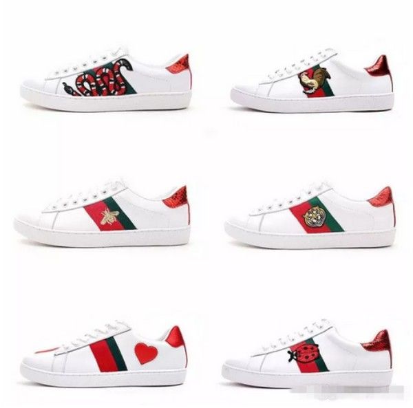 

mens designer luxury shoes casual shoes white women sneakers good embroidery bee cock tiger dog fruit on the side with og box