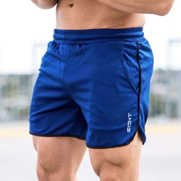 

men short summer running sport short pants men fitness bodybuilding boxer mtb sweatpants male jogging gym mesh shorts, Black;blue
