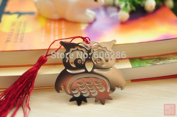 

wholesale 200pcs/lot creative owl metal bookmarks wedding thanking gifts souvenirs baby shower return gifts