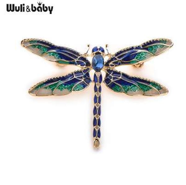 

wuli&baby green purple enamel dragonfly insects brooches for women and men alloy metal banquet weddings brooches pins gifts, Gray