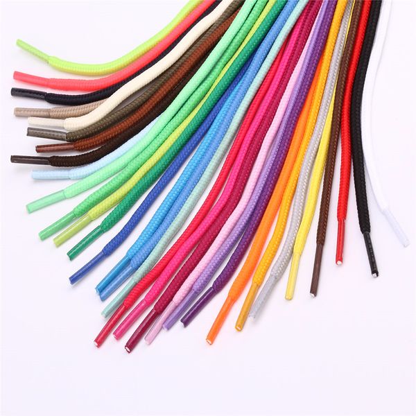 

50cm round waxed coloured shoelaces elastic leather shoes strings boot sport shoe laces cord 26 colors, Black