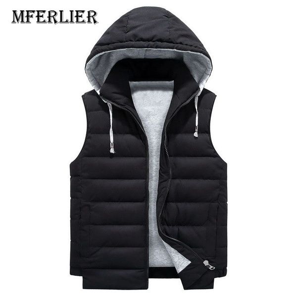 

mferlier autumn winter vest men plus size 5xl 6xl 7xl 8xl weight 150kg thick men vest, Black;white