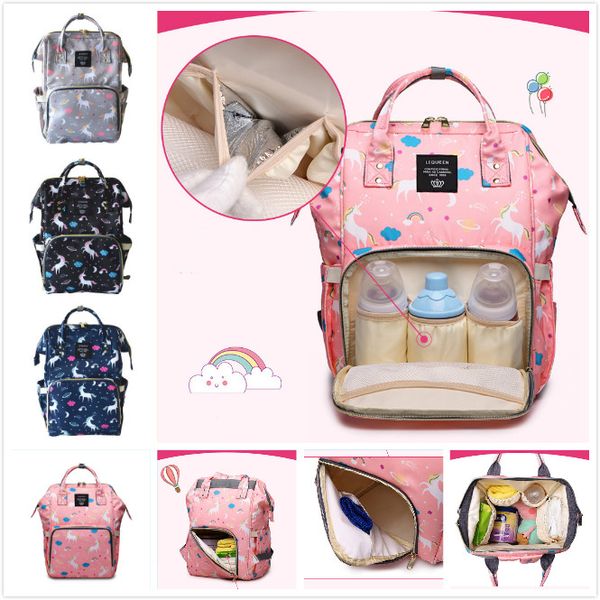 

unicorn print mommy backpacks maternity nappy bag large capacity baby bag travel outdoor bags desiger nursing bags baby care diaper bags