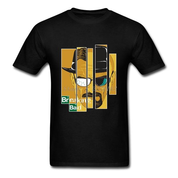 

breaking bad mens t-shirt roll diy black tees man o-neck 80s heisenberg t shirts camisetas, White;black