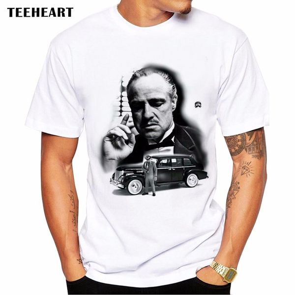 

vintage movie the godfather t shirt men short sleeve custom design guys tv show summer tee shirts big size leisure, White;black