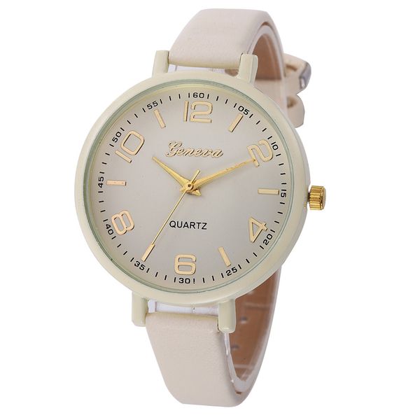 

montres women watches geneva watch small faux leather quartz analog wrist watch ladies bracelet sale, Slivery;brown