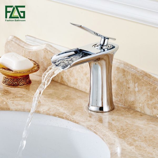 2019 Basin Faucet Deck Mounted Finish Gold Color Mixer Waterfall Tap Cold Hot Single Lever Bathroom Sink Faucet Fountain Tap 130 11 From Wuzhongtin