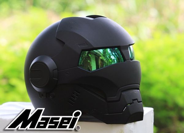 

new black masei ironman iron man helmet motorcycle helmet retro half open face 610 abs casque motocross