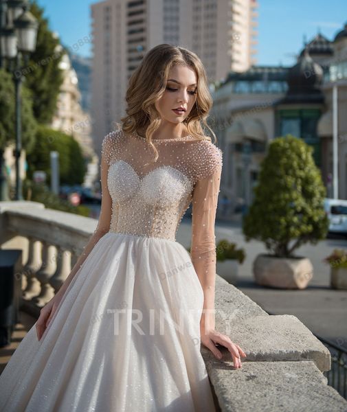 

elegant champagne/ivory sleeves beads a-line garden wedding dresses bridal pageant dresses wedding attire dresses custom size 2-16 zw610104, White