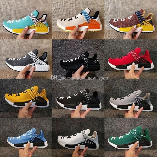 

Human Race Hu trail NERD Running Shoes Men Women Pharrell Williams Yellow noble ink core Pale Nude Sun Glow Black Red Runner Sneakers