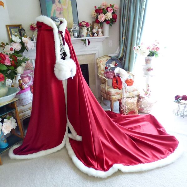 

2019 новые свадебные накидки для новобрачных из меха зимние свадебные накидки wicca robe теплые пальто куртки для невесты новогодние рождест, White