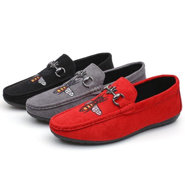 

2018 spring and autumn Men Velvet Loafers Party wedding Shoes Europe Style Embroidered Velvet Slippers Driving moccasins DH2A11