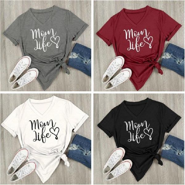 

women v neck short sleeve t shirt girls summer tee sports letter printed t shirt maternity tee fashion summer t shirt, White