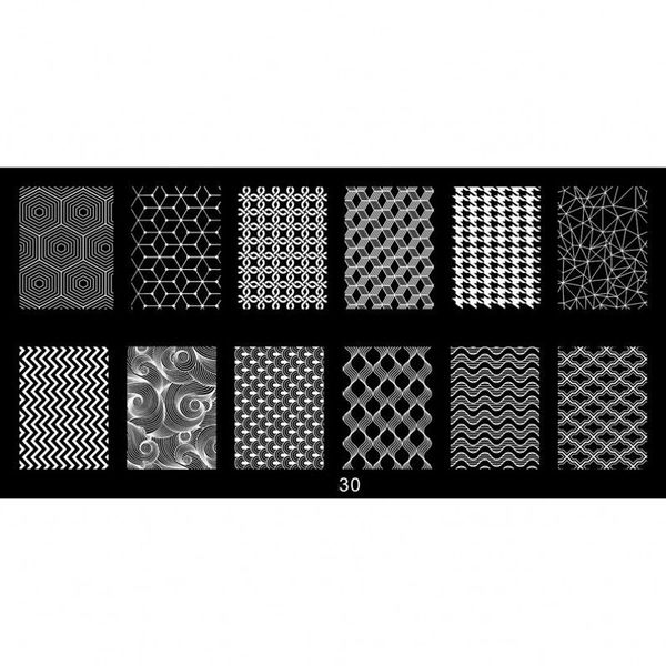 

1pc 6*12cm jr-series nail art image printing plate geometry design nail stamping plates art polish templates #30, White