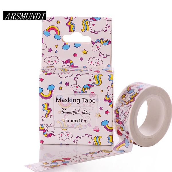 

kawaii unicorn washi tape diy fita decorativa 15mm*10m adesiva decorada masking tapes cute washitape decorative adhesive tape 2016