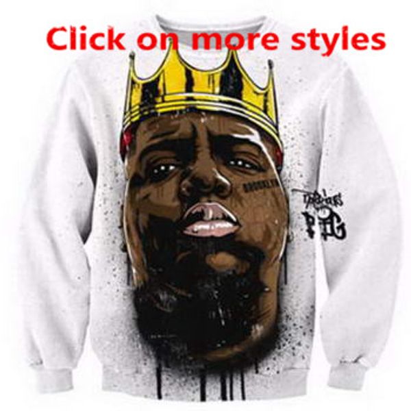 

new couples jacket rapper hip a54 sweatshirt women biggie hop print hoodies sweater men fashion 3d cikja, Black