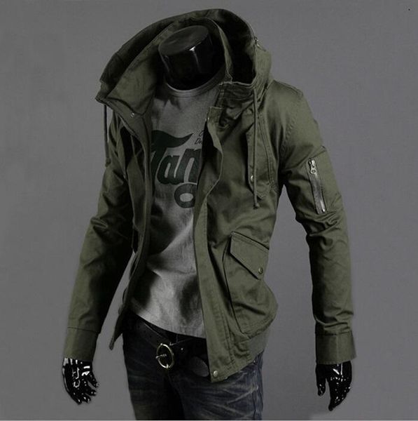 

wholesale- new slim d mens jacket coat 3 colour:black,army green,blue,men jackets plus big size s-5xl, Black;brown