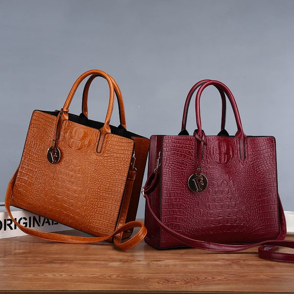 

2018 alligator leather handbags big women bag casual female bags trunk tote brand shoulder bag ladies large bolsos