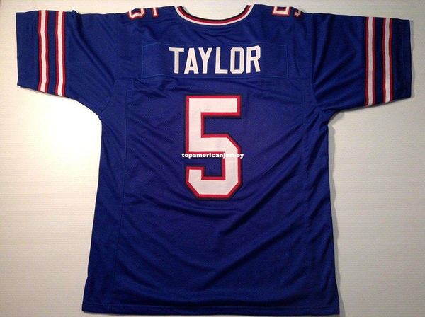 

retro custom sewn stitched #5 tyrod taylor blue mitchell & ness jersey s-5xl,6xl men's football jerseys rugby, Black;blue