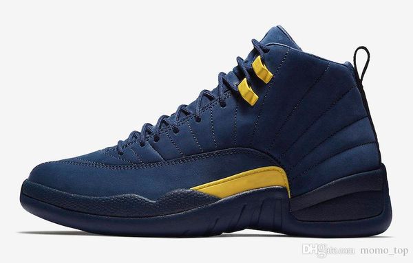 

2018 Новый Jumpman XII 12 Мичиган синий желтый баскетбол обувь для высокого качества мужс