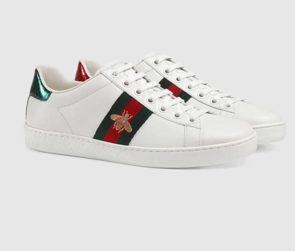 

Оптовая новый люксовый бренд мужчины женщины кроссовки синий красный полоса с высокое качество кожа дизайнер обувь белый черный повседневная ace обувь размер 36-46