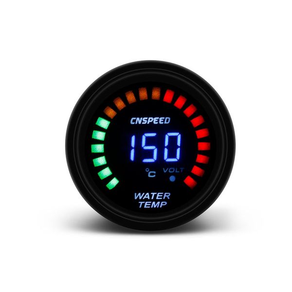 Cnspeed 2 Inch 52mm Leds Misuratore automatico della temperatura dell'acqua digitale Indicatore della temperatura dell'acqua da corsa con luce