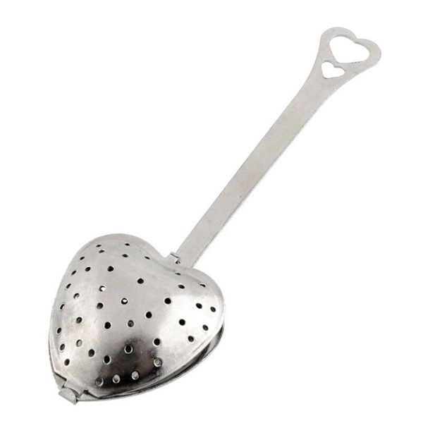 

Heart hape tainle teel ilver tea leaf herbal filter infu er poon trainer practical kitchen tool cute