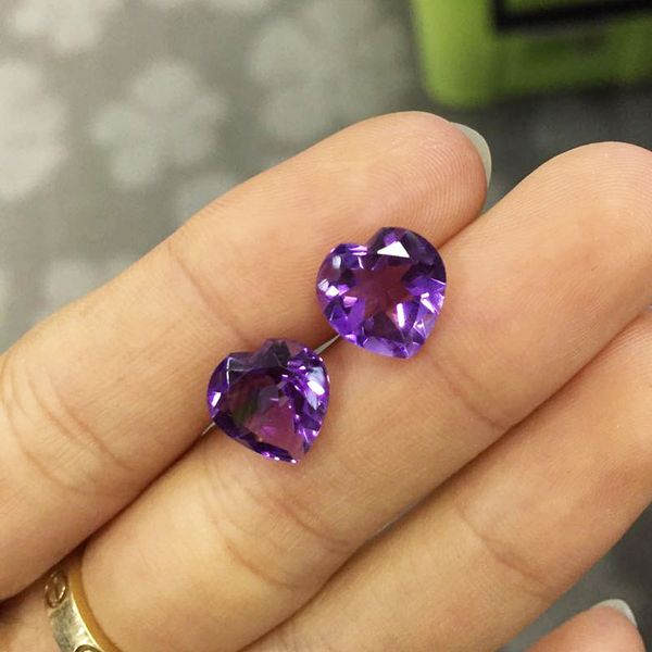 

tbj,african natural amethyst heart shape 10mm loose gemstone for silver jewelry mouting,birthstone for february, Black
