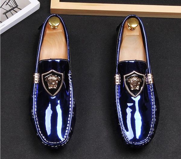 

2018 Британский стиль мужчины повседневная вечернее платье обувь блеск заклепки Hom