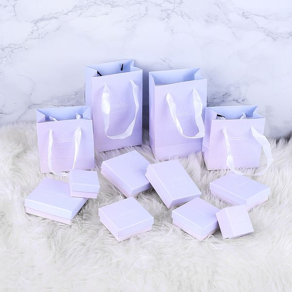 

[ddisplay]gradient color jewelry set box,pink & blue lovers ring case,nice jewelry box for necklace, ins style bracelet display, Black;white