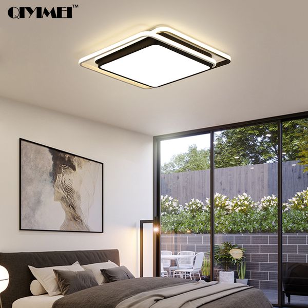 Großhandel Lüster De Plafond Moderne LED Deckenleuchten Wohnzimmer Schlafzimmer Leuchte Plafonnier Weiß Schwarz Square LED Deckenleuchte Von ... Großhandel Lüster De Plafond Moderne LED Deckenleuchten Wohnzimmer Schlafzimmer Leuchte Plafonnier Weiß Schwarz Square LED Deckenleuchte Von ...