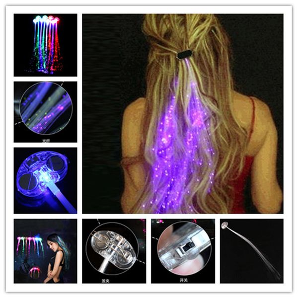 Led Hair Extension Flash Braid Party Girl Hair Glow By Fiber Optic
