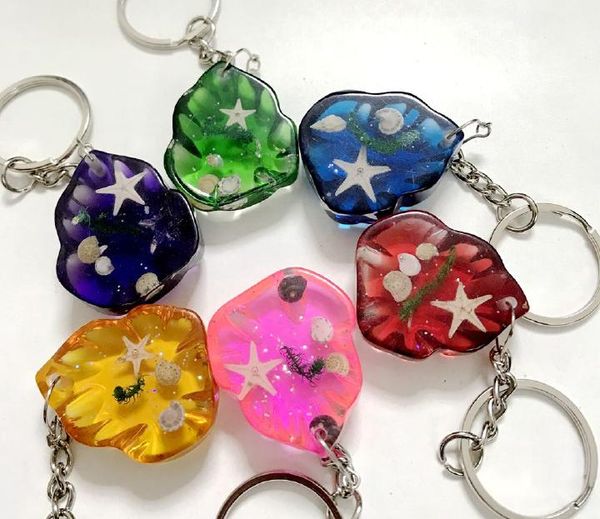 

yqtdmy 12 pcs resin keychain fashion colorful jewelry, Slivery;golden