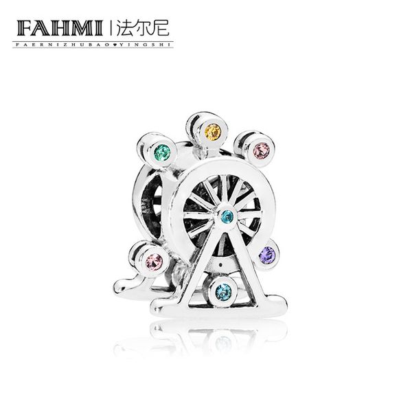 

fahmi 100% 925 sterling silver 1:1 original colour wheel charm #797199nlcmx glamour beaded fashion women's wedding jewelry, Black