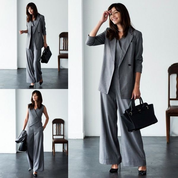 

mother of the bride pant suits for wedding grey three pieces long sleeve women suits plus size evening gowns, Black;red