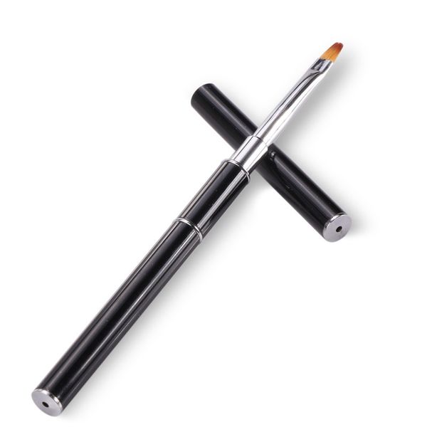 

uv polygel poly gel nail brush dual-ended slice shape tool for nail tips extension building 1pc, Silver