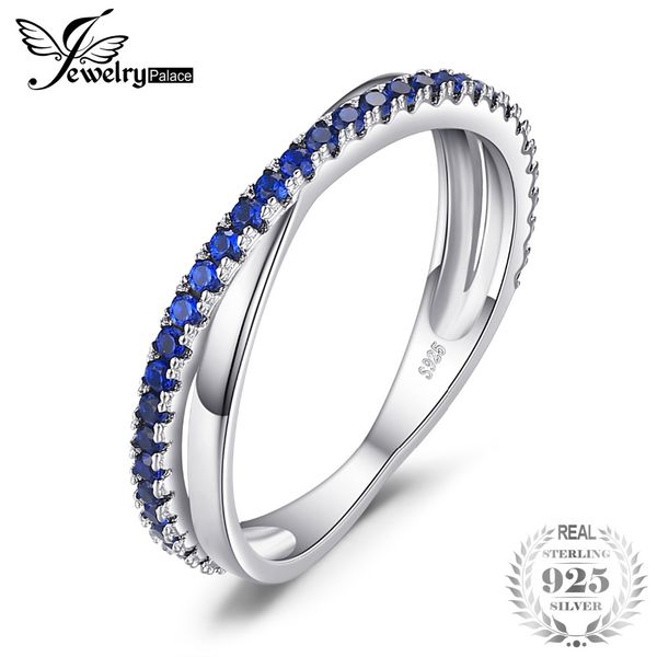 

jewelrypalace круглый 0.3 ct создан синий шпинель модные обручальные кольца кольца для женщин реального стерлингового серебра 925 годовщины, Golden;silver