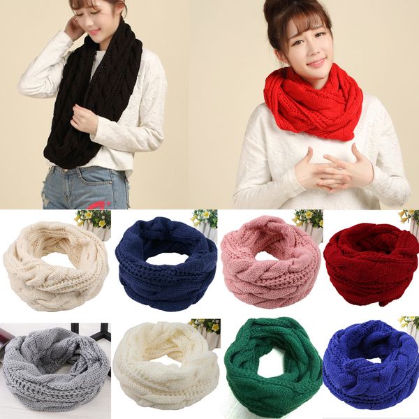 

thefound new fashion ladies women winter knitted solid crochet long snood tube scarf shawl neck warmer
