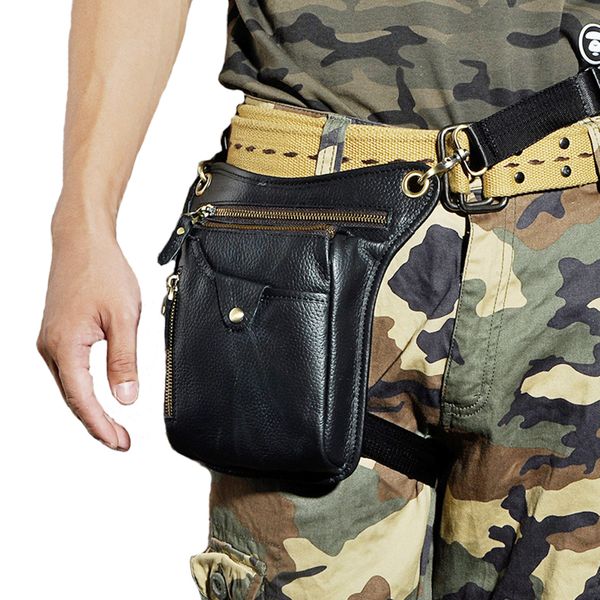 

norbinus men genuine leather waist packs drop leg bag real leather shoulder crossbody bags casual messenger bags phone pouch