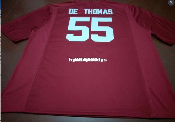 

men #55 derrick thomas alabama crimson tide red black white college jersey or custom any name or number jersey, Black;red